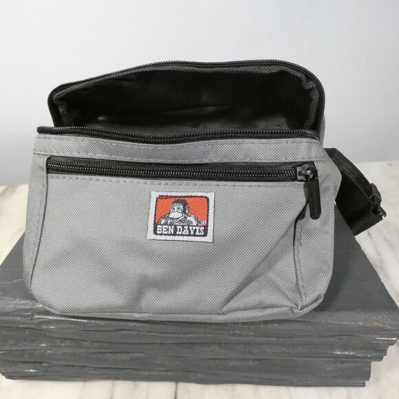 Ben Davis Waist Fanny Pack/ Cross Body Bag Gray with Black - Picture 3 of 4